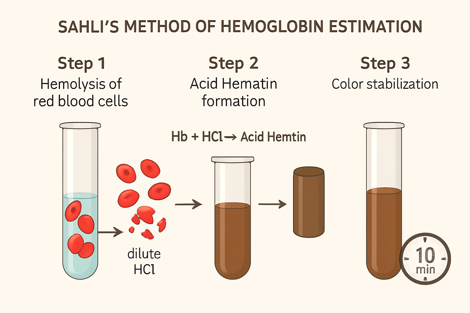 Principle for determination of haemoglobin